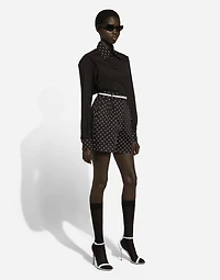 Polka-dot cotton shorts