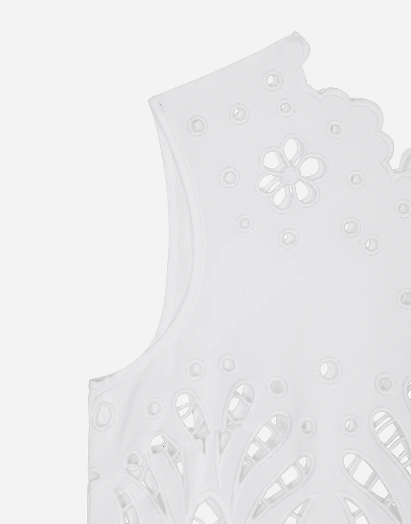 Cotton crop top with cut-out detailing