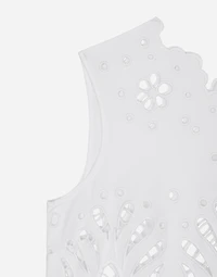 Cotton crop top with cut-out detailing