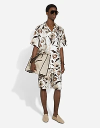 Large structured canvas shopper