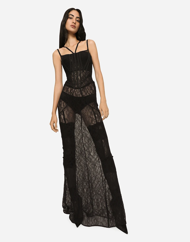 Long lace corset dress