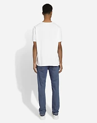 Slim-fit stretch blue denim jeans