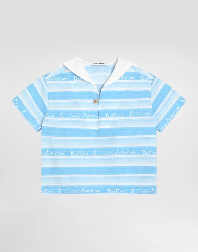 Striped-print poplin shirt