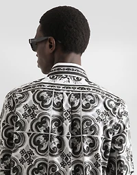 Majolica-print poplin martini shirt