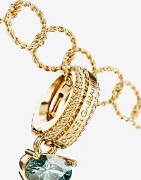 Charm J Lettering 18-carat yellow gold and multicolored gems