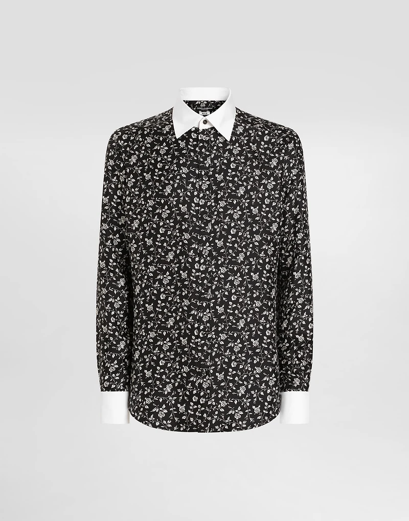 Silk shirt with tie print
