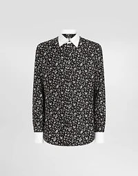 Silk shirt with tie print