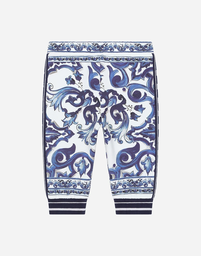 Majolica-print jersey jogging pants
