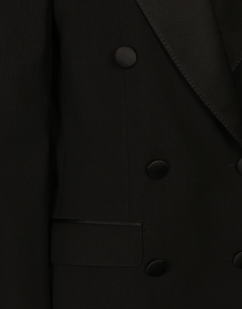 Double-breasted woolen jacket