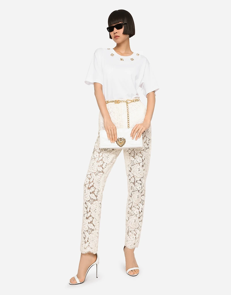 Branded stretch lace pants