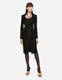 Technical jersey midi coat dress