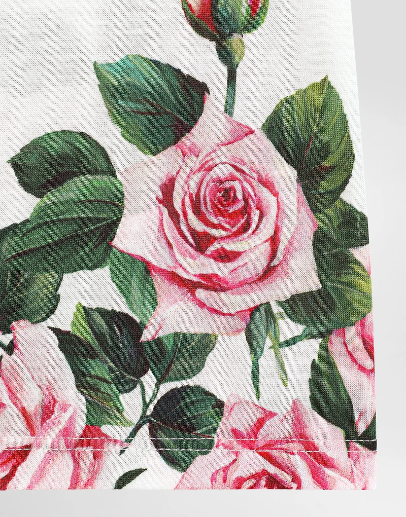 Jersey T-shirt with rose print