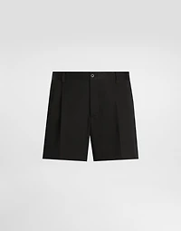 Cotton gabardine shorts