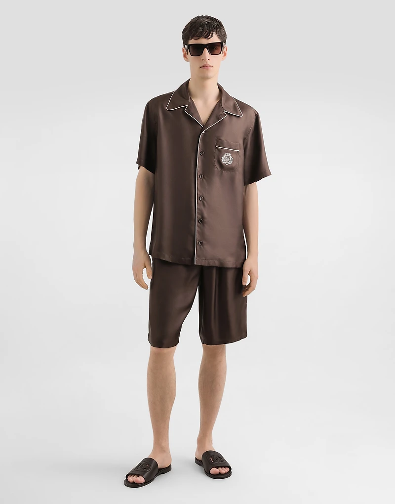 Silk twill trousers