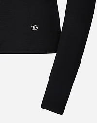 Short stretch viscose knit jacket with DG logo