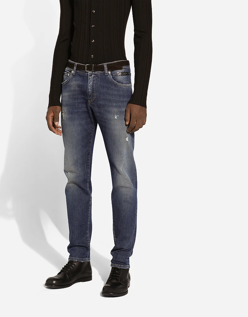 Slim-fit stretch denim jeans