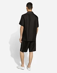 Silk twill shirt with DG embroidery