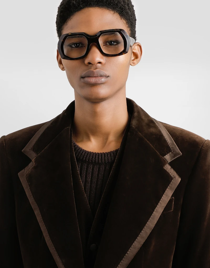 Single-breasted jacket smooth velvet