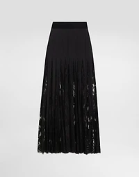 Charmeuse skirt with lace