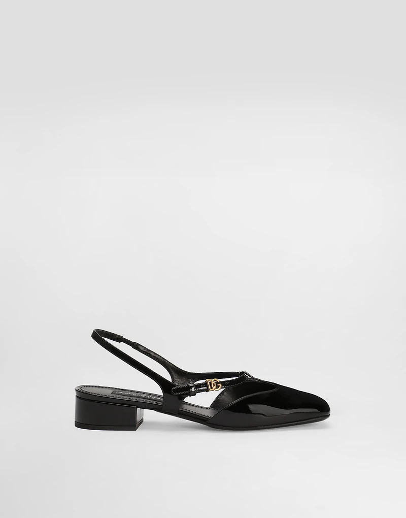 Patent leather slingback