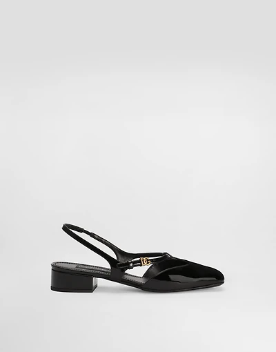 Patent leather slingback