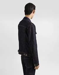 Cotton denim jacket with patch