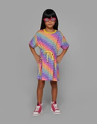 Jersey dress with all-over logo print