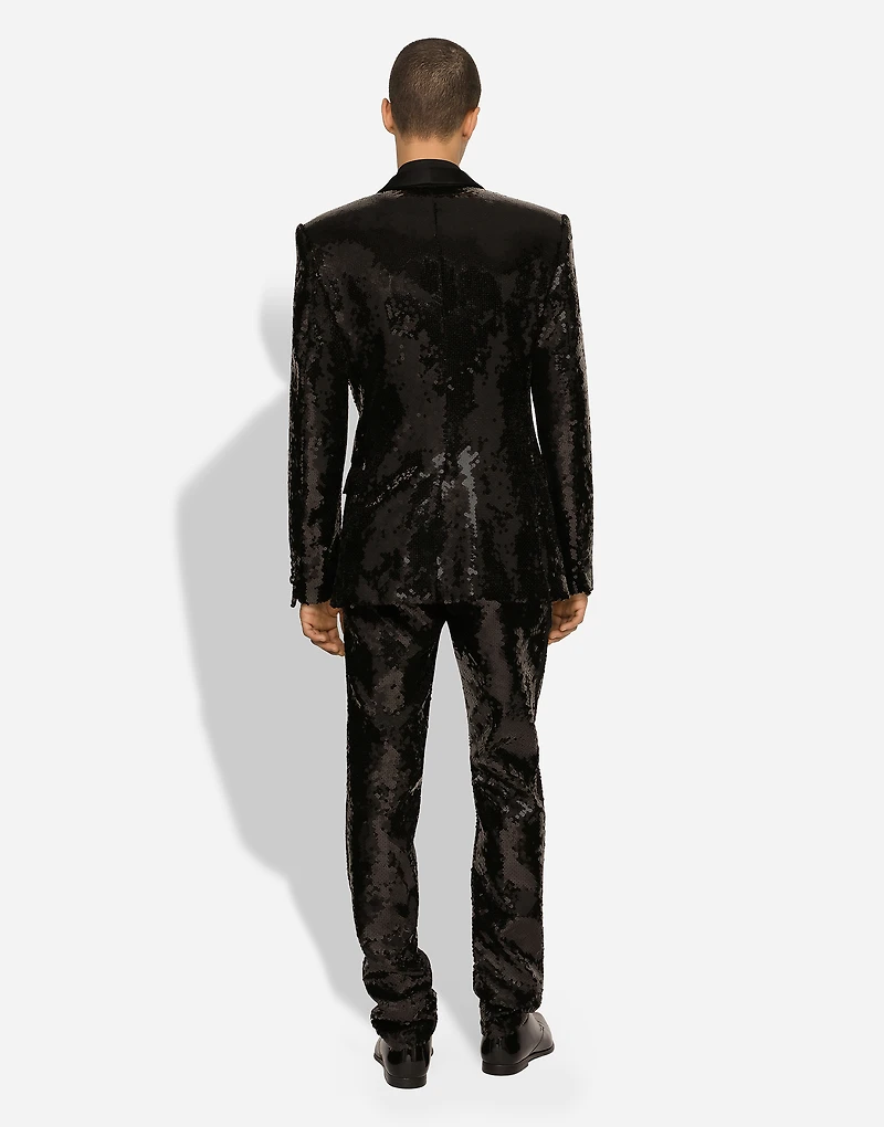 Sequined single-breasted Sicilia-fit tuxedo suit