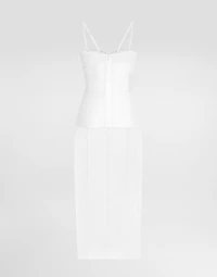 Tulle calf-length dress with corset details