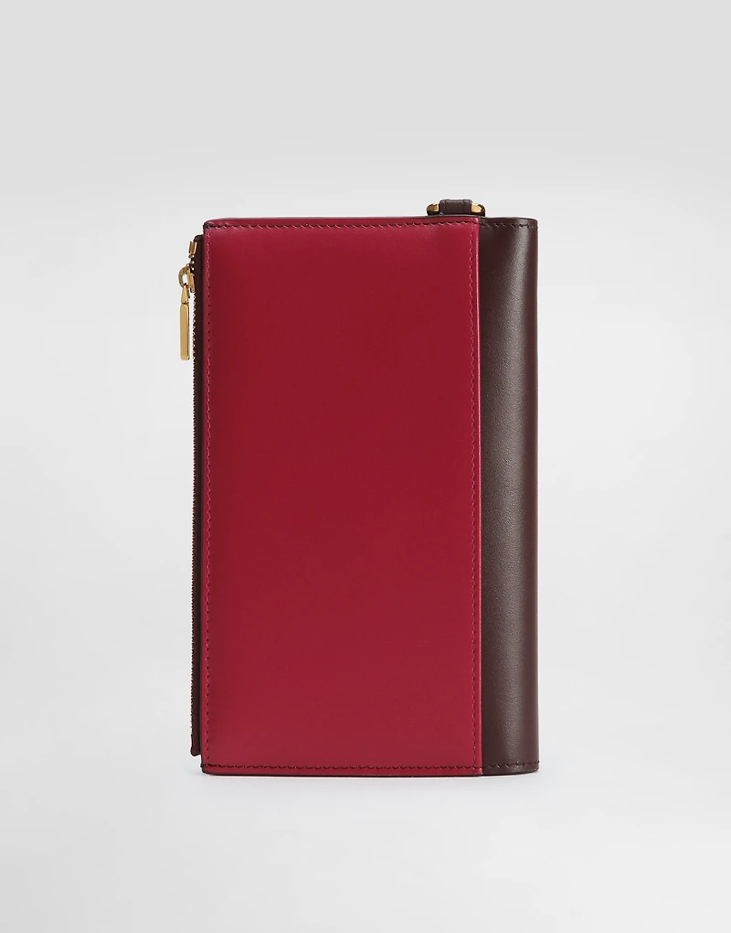 Calfskin passport holder with DG logo