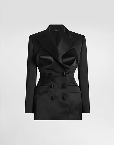 Double-breasted duchess jacket with conical cups