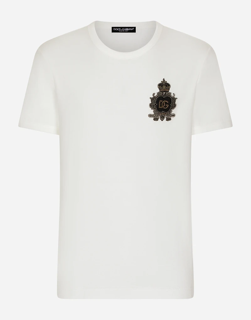 Cotton T-shirt with heraldic DG logo patch