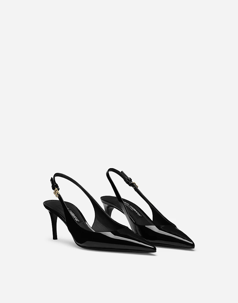 Patent leather slingbacks