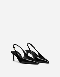 Patent leather slingbacks
