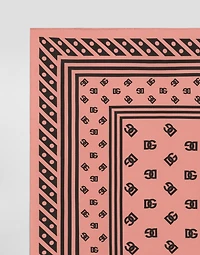 Silk twill foulard with all-over DG logo print (90x90)