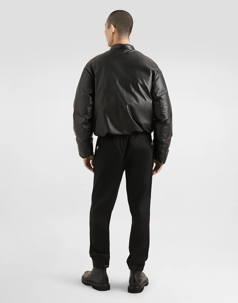 Padded sheepskin bomber jacket