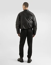 Padded sheepskin bomber jacket