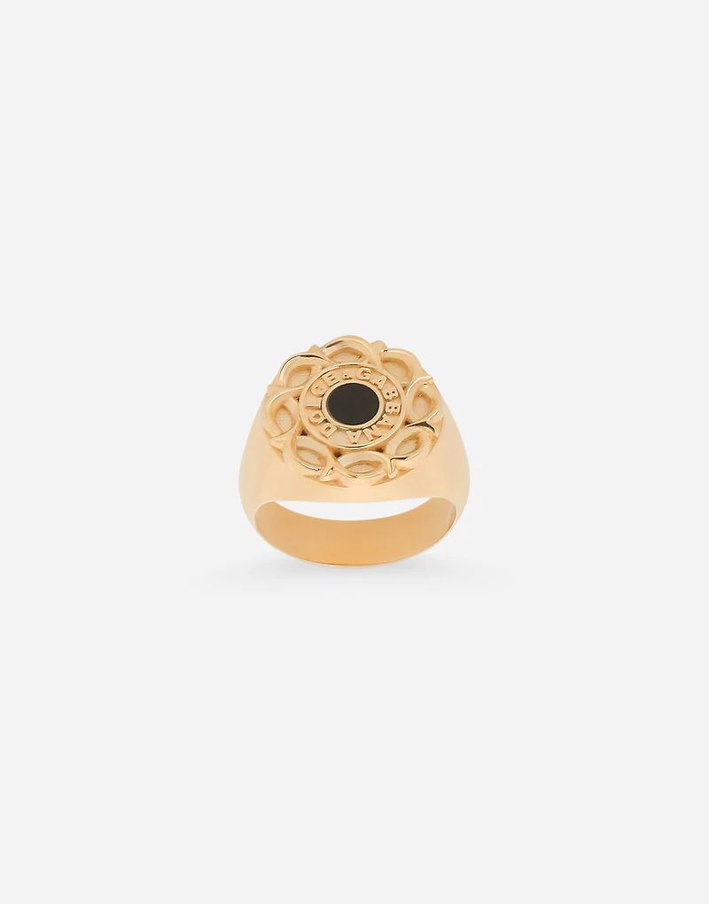 Floral enameled ring