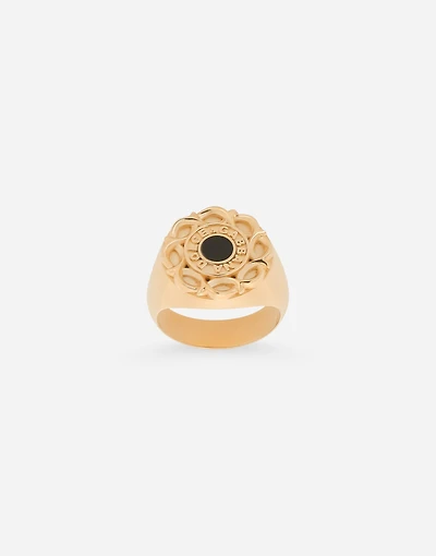 Floral enameled ring