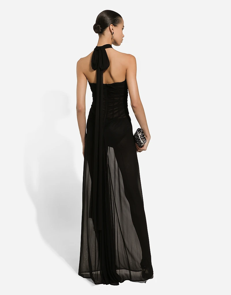 Long light organzine dress