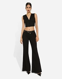 Cropped cady waistcoat with corset details
