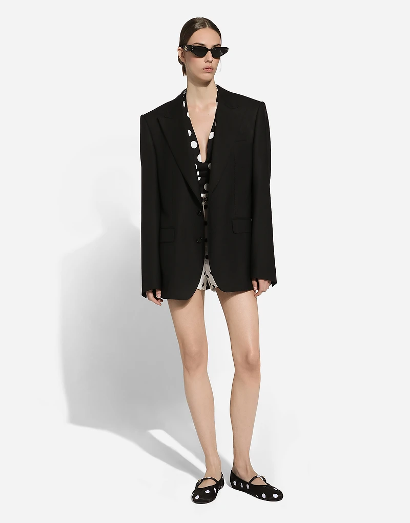 Single-breasted woolen jacket