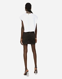 Washed denim miniskirt