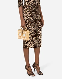 Calfskin Dolce Box bag with rhinestone and mirrored detailing