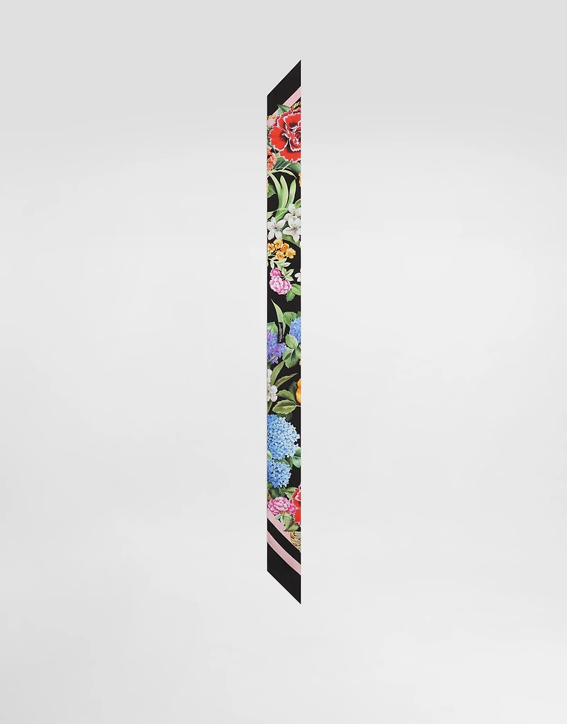 Floral-print twill headscarf (6x100)