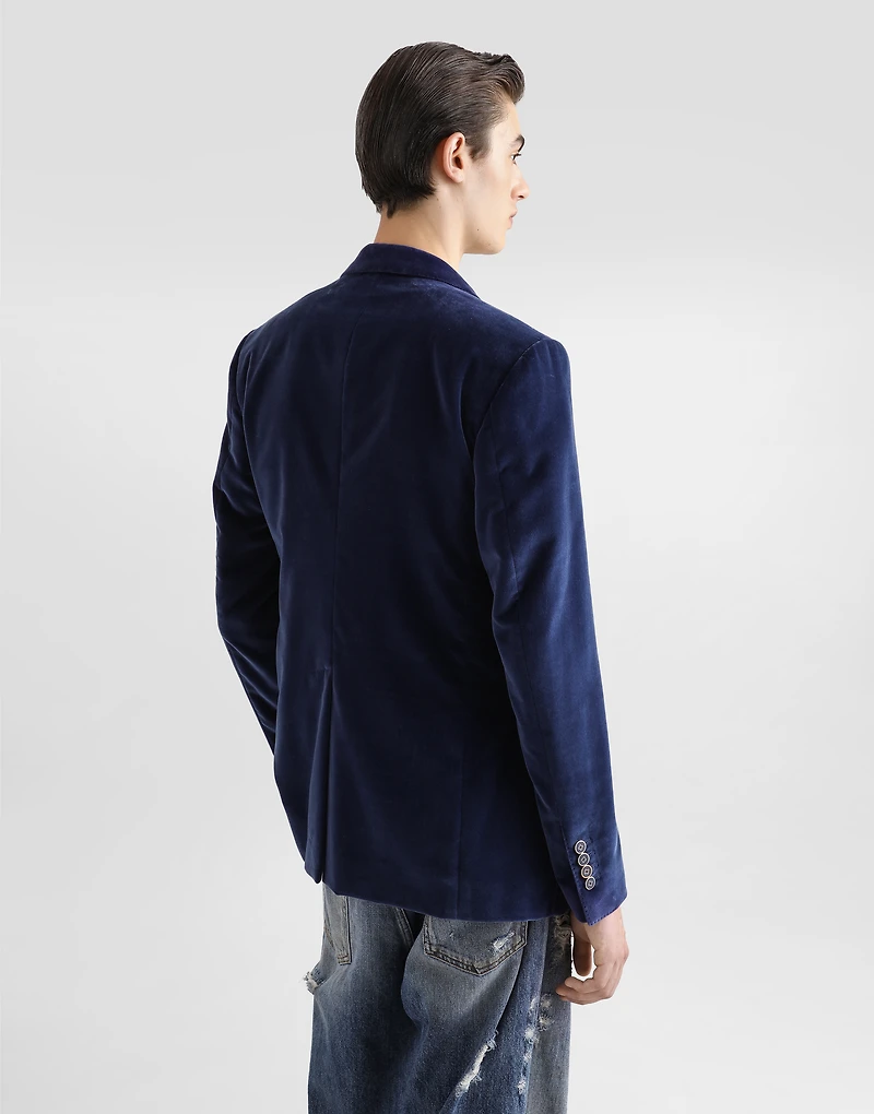 Velvet single-breasted jacket