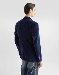 Velvet single-breasted jacket