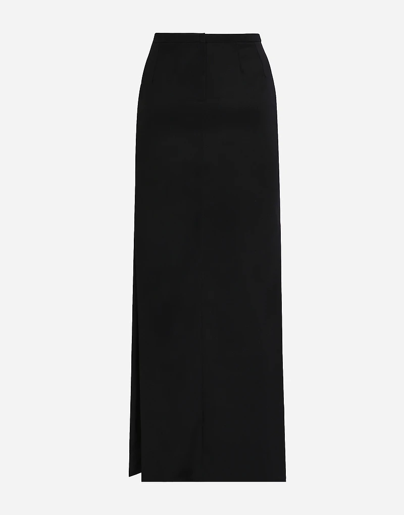 Cady calf-length skirt with slits