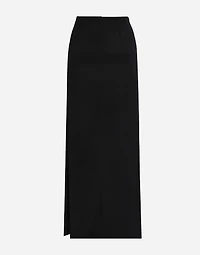 Cady calf-length skirt with slits