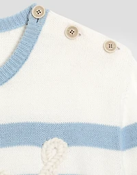 Striped plain-knit pullover with Dolce&Gabbana logo